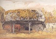 Samuel Palmer A Cow-Lodge with a Mossy Roof Spain oil painting artist
